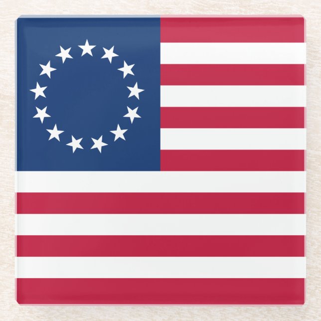 Dessous-de-verre En Verre Drapeau américain Betsy Ross (Devant)