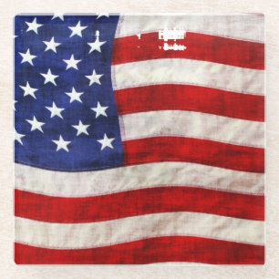 Dessous-de-verre En Verre Drapeau américain Tatater Grunge Patriotic