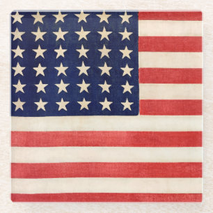Dessous-de-verre En Verre Drapeau américain vintage 36 Étoiles