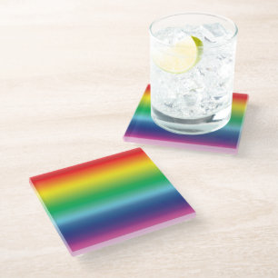 Dessous-de-verre En Verre drapeau arc-en-ciel couleur lgbt