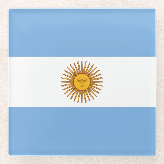Dessous-de-verre En Verre Drapeau Argentine (Devant)