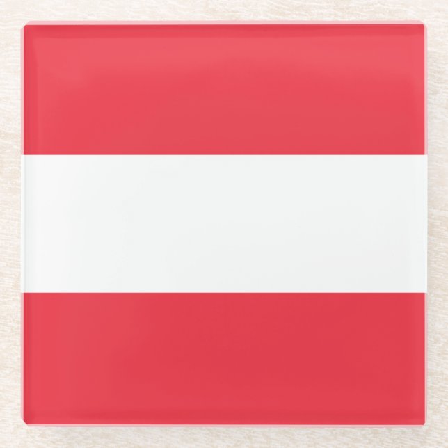 Dessous-de-verre En Verre Drapeau Autriche (Devant)