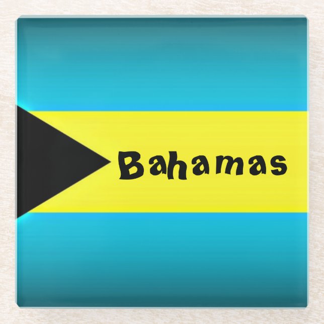 Dessous-de-verre En Verre Drapeau Bahamas (Devant)