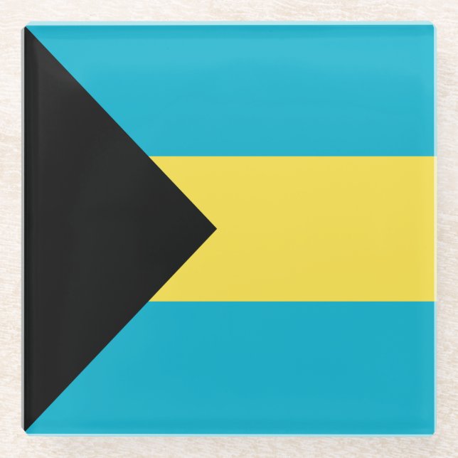 Dessous-de-verre En Verre Drapeau bahamien (Devant)