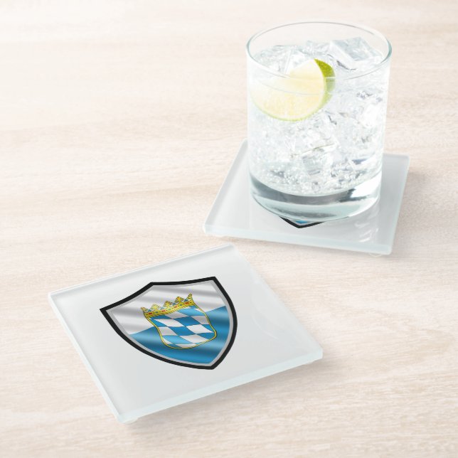 Dessous-de-verre En Verre Drapeau bavarois (Incliné)