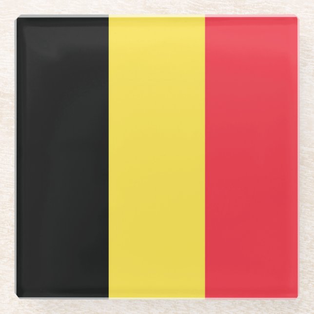 Dessous-de-verre En Verre Drapeau Belgique Tricolore (Devant)