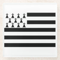 Drapeau breton patriotique Dessous de verre en ver