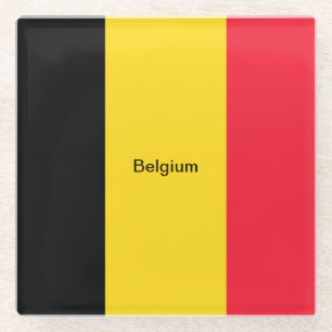Dessous-de-verre En Verre Drapeau de Belgique