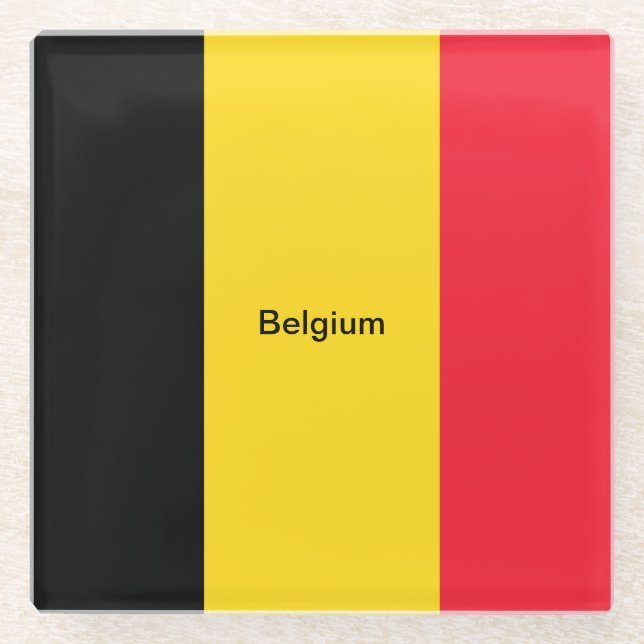 Dessous-de-verre En Verre Drapeau de Belgique (Devant)