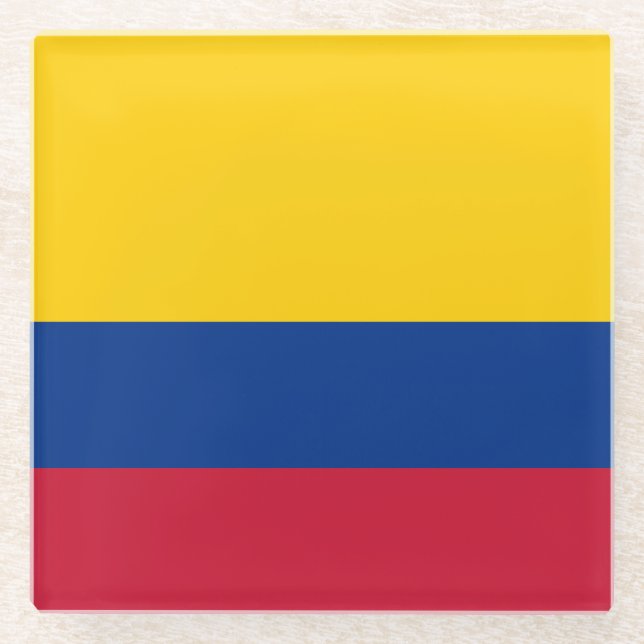 Dessous-de-verre En Verre Drapeau de Colombie (Devant)