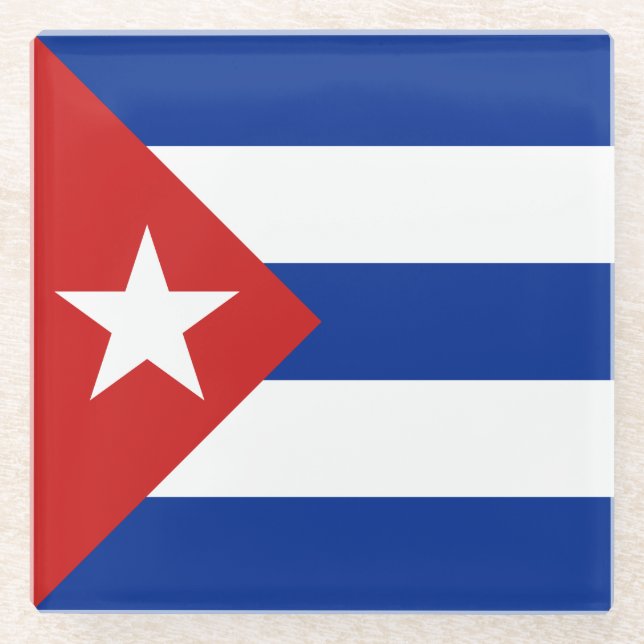 Dessous-de-verre En Verre Drapeau de Cuba (Devant)
