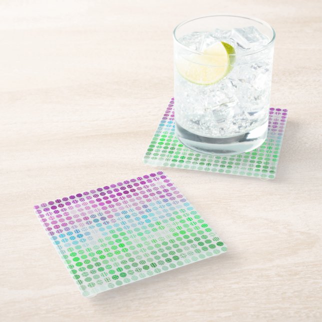 Dessous-de-verre En Verre Drapeau de fierté Toric abstrait boho éclectique G (Incliné)