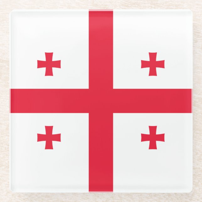 Dessous-de-verre En Verre Drapeau de Géorgie (Devant)