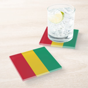 Dessous-de-verre En Verre Drapeau de Guinée