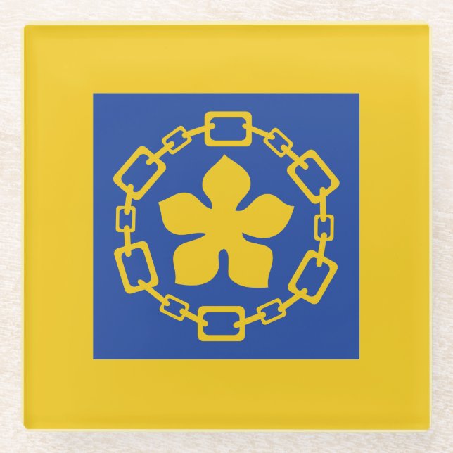 Dessous-de-verre En Verre Drapeau de Hamilton (Ontario) Dessous de verre de  (Devant)