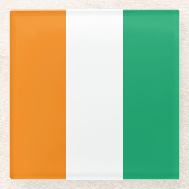 Dessous-de-verre En Verre Drapeau de la Côte d'Ivoire (Devant)