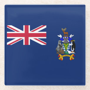 Dessous-de-verre En Verre Drapeau de la Géorgie du Sud et des îles Sandwich