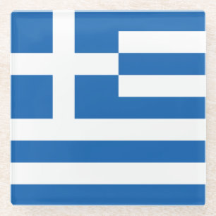 Dessous-de-verre En Verre Drapeau de la Grèce