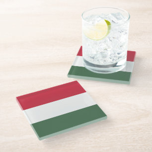 Dessous-de-verre En Verre drapeau de la Hongrie