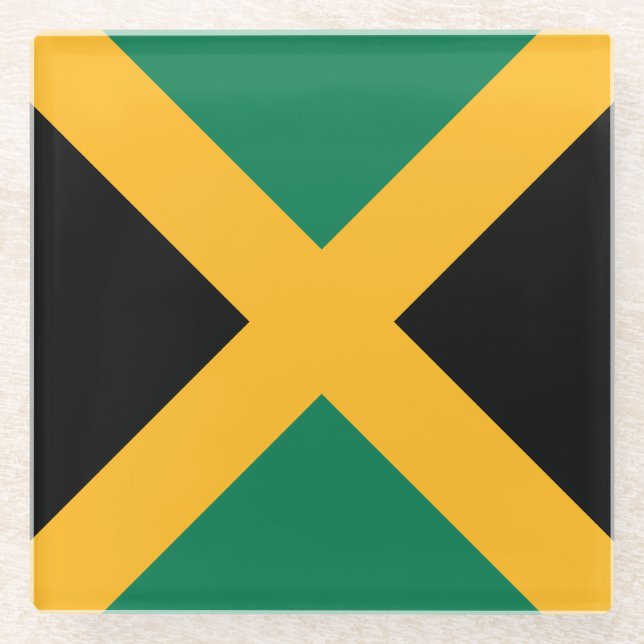 Dessous-de-verre En Verre Drapeau de la Jamaïque (Devant)