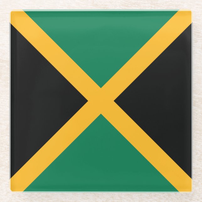 Dessous-de-verre En Verre Drapeau de la Jamaïque (Devant)