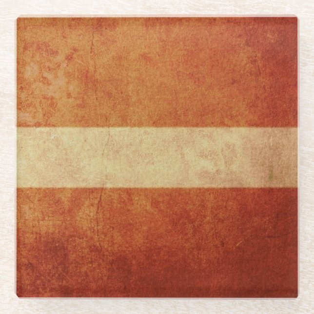 Dessous-de-verre En Verre Drapeau de la Lettonie (Devant)