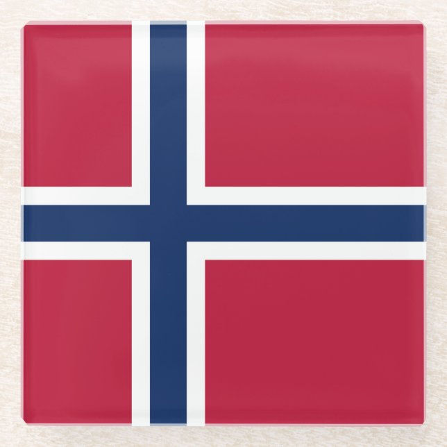 Dessous-de-verre En Verre Drapeau de la Norvège (Devant)