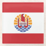 Dessous-de-verre En Verre Drapeau de la Polynésie française<br><div class="desc">Drapeau patriotique de la Polynésie française</div>