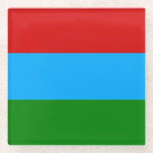 Dessous-de-verre En Verre Drapeau de la République de Carélie