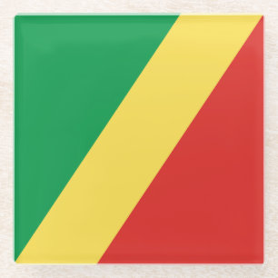 Dessous-de-verre En Verre Drapeau de la République du Congo