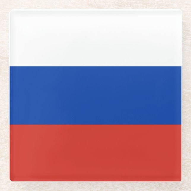 Dessous-de-verre En Verre Drapeau de la Russie (Devant)
