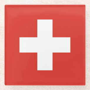 Dessous-de-verre En Verre Drapeau de la Suisse