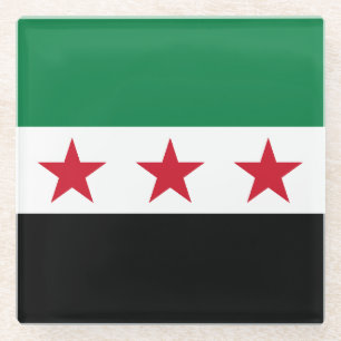 Dessous-de-verre En Verre Drapeau de la Syrie