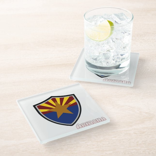 Dessous-de-verre En Verre Drapeau de l'Arizona (Incliné)