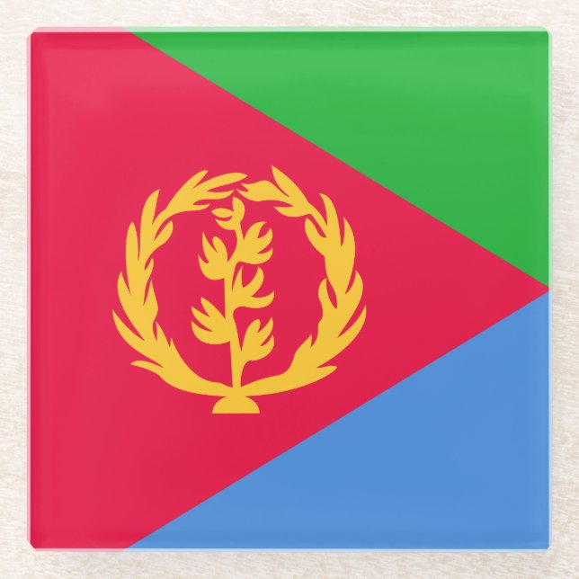 Dessous-de-verre En Verre Drapeau de l'Érythrée (Devant)