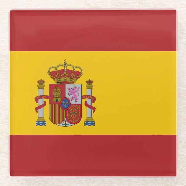 Dessous-de-verre En Verre Drapeau de l'Espagne (Devant)