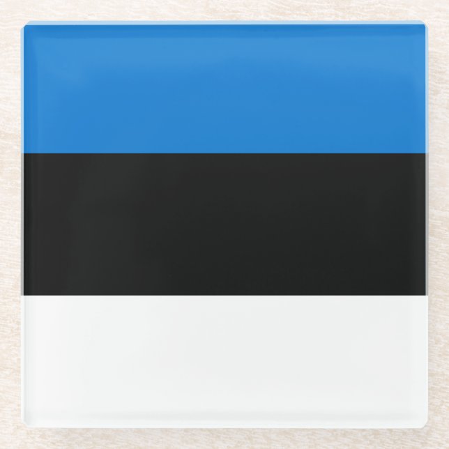Dessous-de-verre En Verre Drapeau de l'Estonie (Devant)