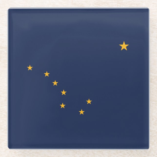 Dessous-de-verre En Verre Drapeau de l'État d'Alaska (Devant)