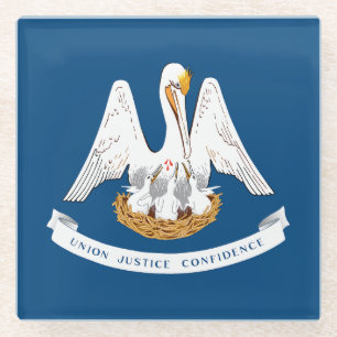 Dessous-de-verre En Verre Drapeau de l'État de Louisiane