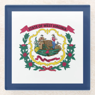 Dessous-de-verre En Verre Drapeau de l'État de Virginie occidentale