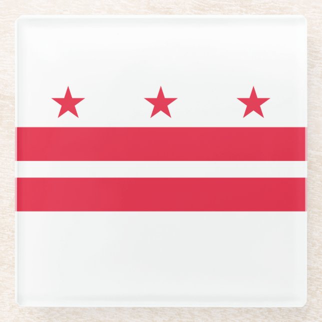 Dessous-de-verre En Verre Drapeau de l'État de Washington DC (Devant)