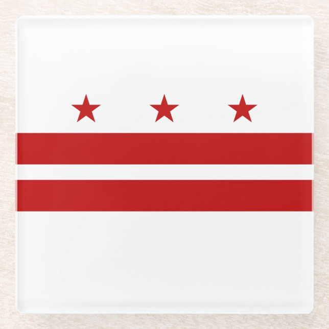 Dessous-de-verre En Verre Drapeau de l'État de Washington DC (Devant)