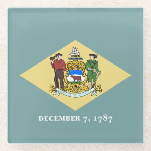 Dessous-de-verre En Verre Drapeau de l'État du Delaware