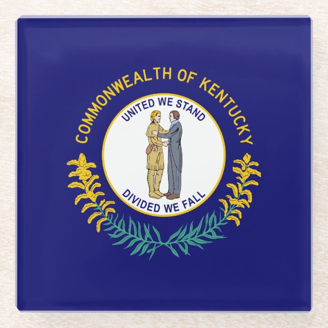 Dessous-de-verre En Verre Drapeau de l'État du Kentucky (Devant)