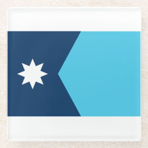 Dessous-de-verre En Verre Drapeau de l'État du Minnesota