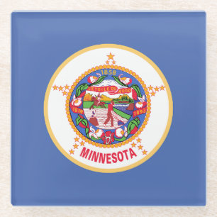 Dessous-de-verre En Verre Drapeau de l'État du Minnesota