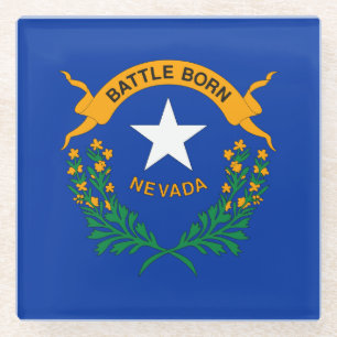 Dessous-de-verre En Verre Drapeau de l'État du Nevada