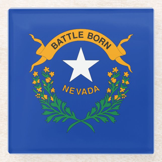 Dessous-de-verre En Verre Drapeau de l'État du Nevada (Devant)