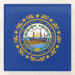 Dessous-de-verre En Verre Drapeau de l'État du New Hampshire