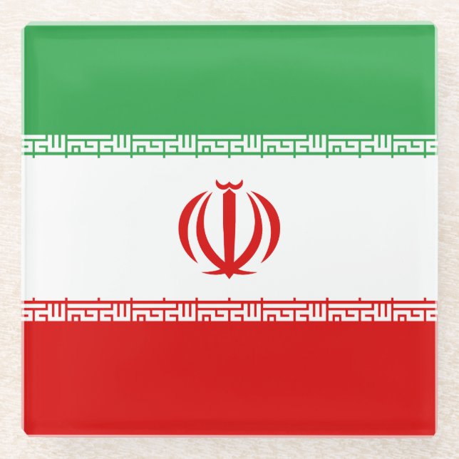 Dessous-de-verre En Verre Drapeau de l'Iran (Devant)